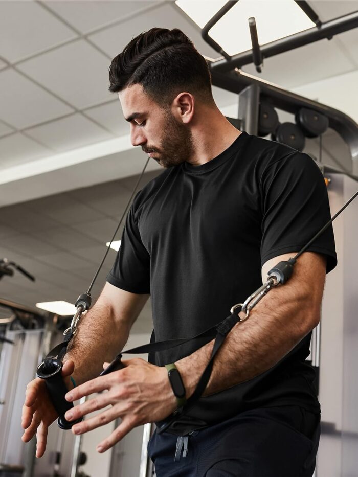 Men's Dry Fit Moisture Wicking 3 & 5 Pack Tech Performance Mesh Quick Dry Active Athletic Crew T Shirts - Image 3