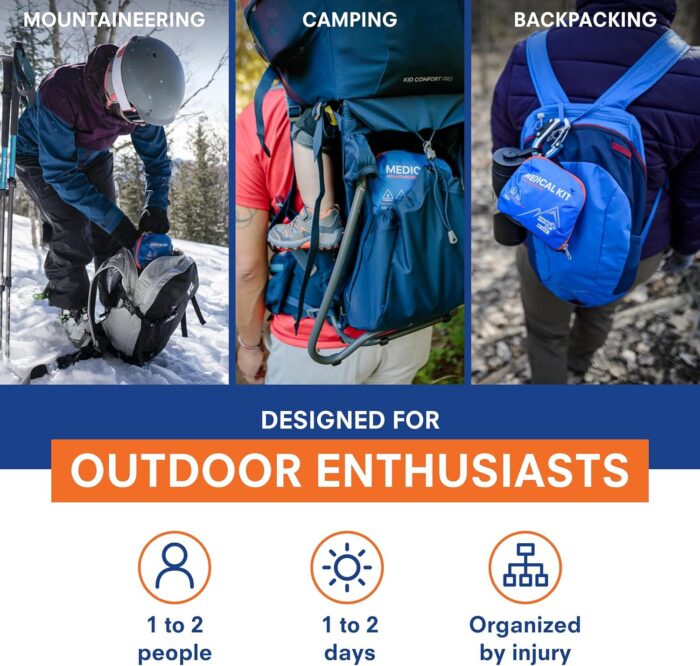 Adventure Medical Kits AMK Mountain Series Hiker Medical Kit, Blue/Orange, One Size, 0100-1001 - Image 2