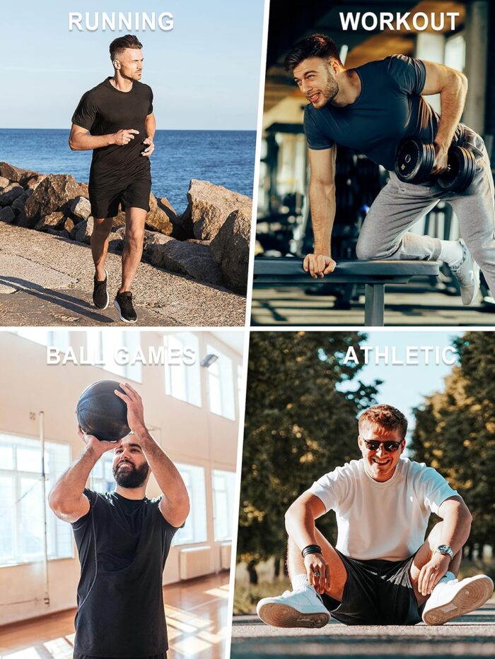 Men's Dry Fit Moisture Wicking 3 & 5 Pack Tech Performance Mesh Quick Dry Active Athletic Crew T Shirts - Image 7