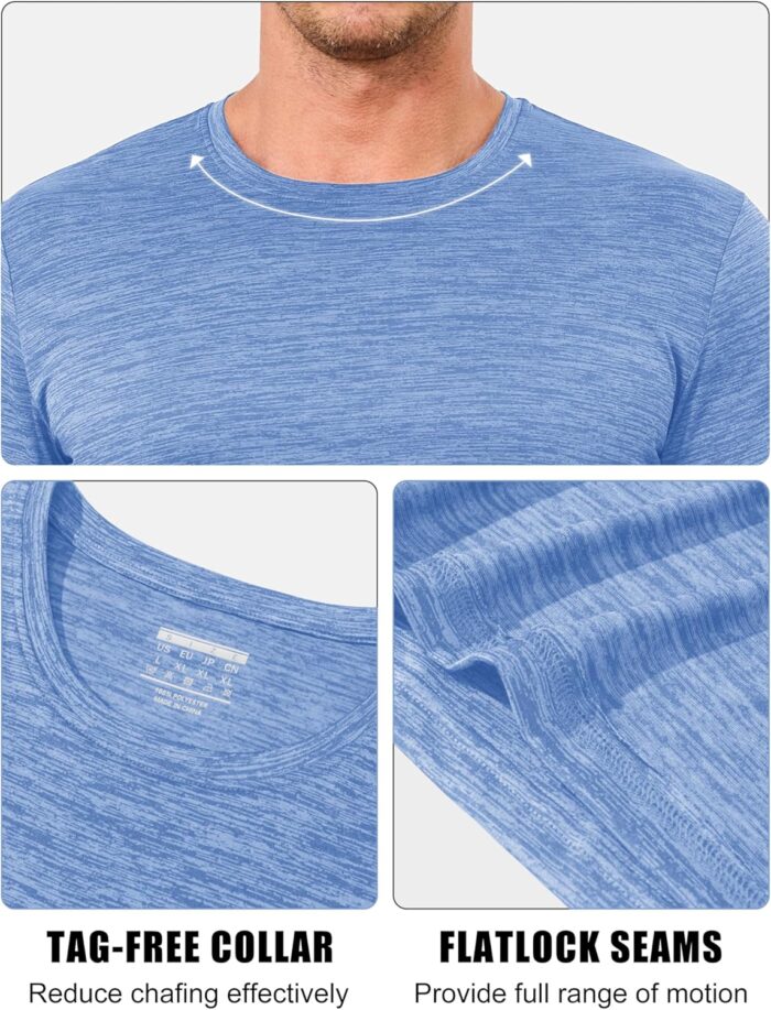 MAGCOMSEN Men's Short Sleeve Shirts Moisture Wicking Athletic T Shirts Running Wokout Crew Neck Performance Tee Shirts - Image 6
