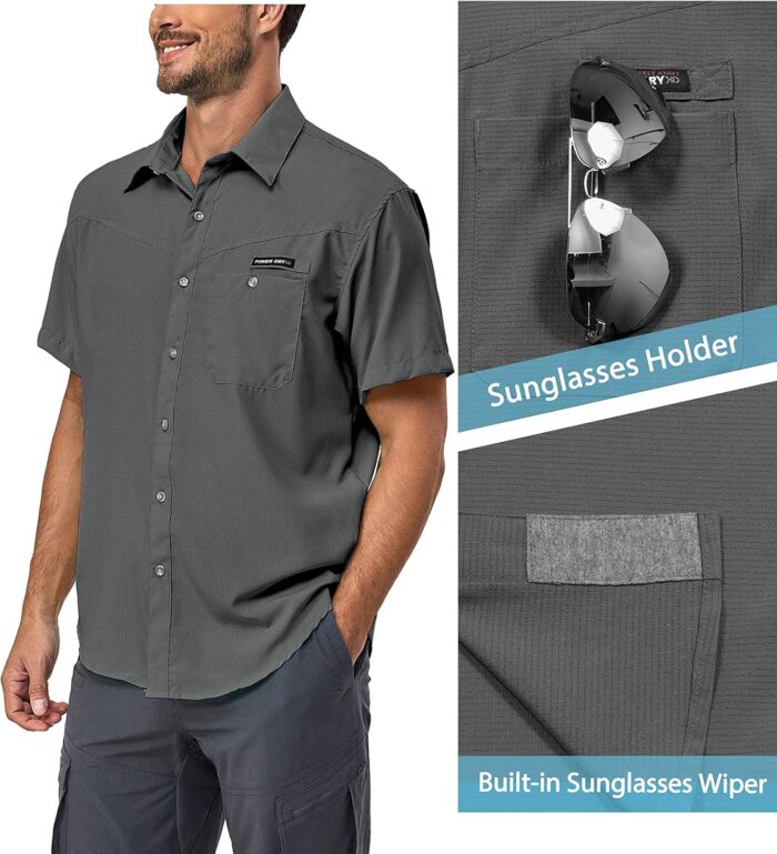 Little Donkey Andy Men's UPF 50 UV Protection Shirt, Ultra-Breathable Short Sleeve Fishing Hiking Shirts - Image 4