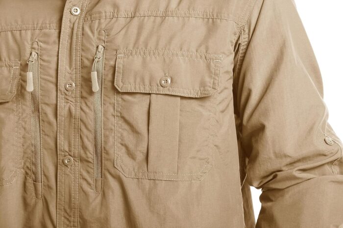 MAGCOMSEN Men's UPF 50+ Sun Protection Shirts, Button Down Long Sleeve Shirt for Hiking, Fishing, Safari - Image 7